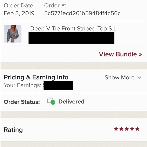 Deep V Tie Front Striped Top S/M/L - Picture 8 of 8